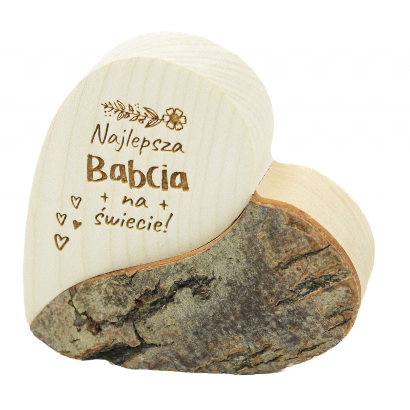  Serce z korą - Najlepsza Babcia na świecie - 7 cm