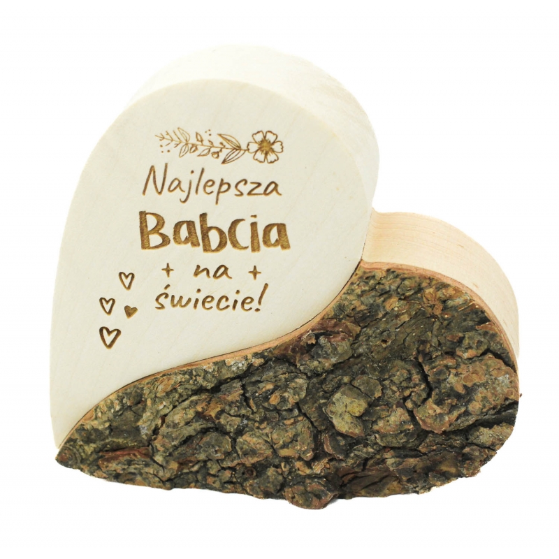  Serce z korą - Najlepsza Babcia na świecie - 10.5 cm