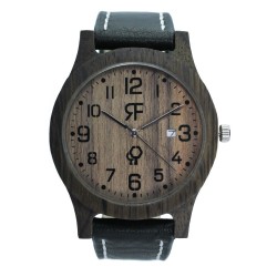  Zegarek drewniany Realforest Classic Czarny DĄB-Orzech Amerykański