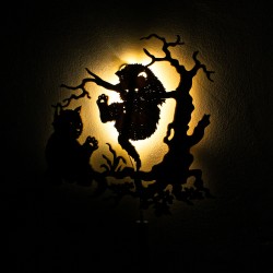  Dekoracyjna drewniana lampka nocna - Koty
