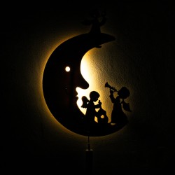  Dekoracyjna drewniana lampka nocna - Ksieżyc