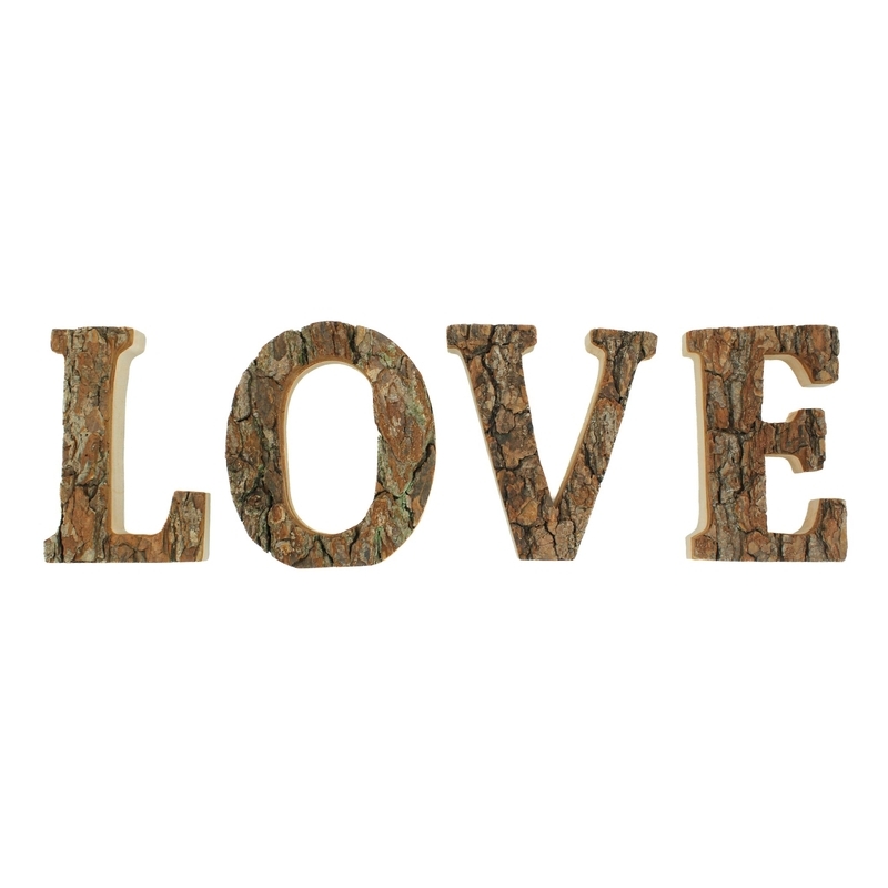 Napis z naturalną korą - LOVE