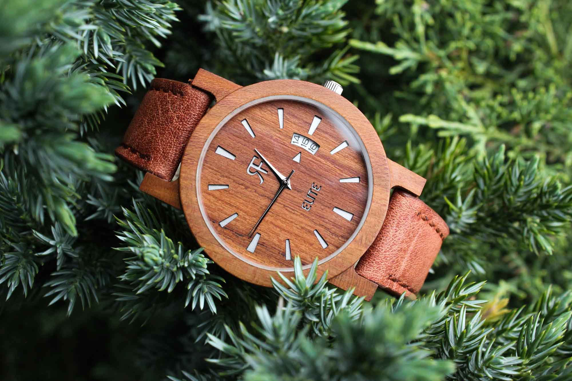 Zegarek drewniany RF Elite - Śliwa